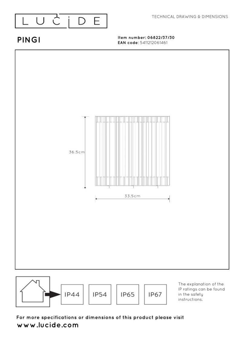 Lucide PINGI - Dobíjacia stojanová lampa Vnútorná/Vonkajšia - Batéria/batérie - Ø 30,5 cm - Rozm. - 1x3W 3000K/3200K - IP44 - Čierna